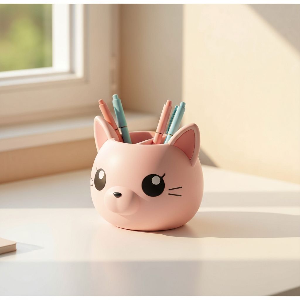 Chibi Cat Desk Organizer